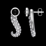 Sterling Silver Tentacle modular earrings with Cz diamond