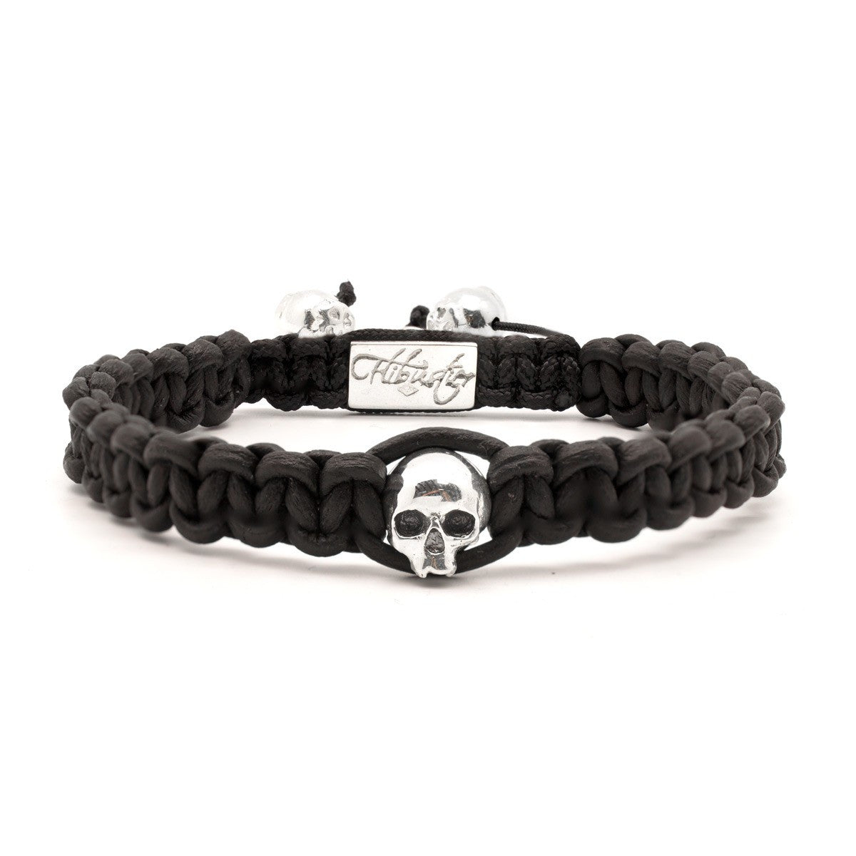Skull String Noir- bracelet tressé en cuir