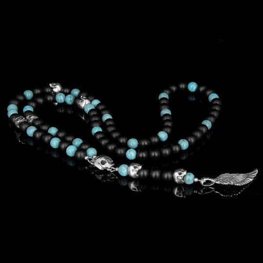 Angel Wing Ibiza - Rosary in matte onyx and turquoise