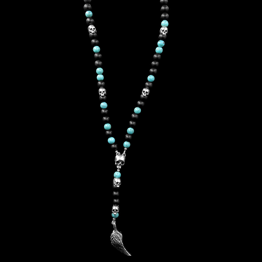 Angel Wing Ibiza - Rosary in matte onyx and turquoise