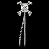 Emeraldas | Boucle d'oreille crossbones avec chaîne pendante