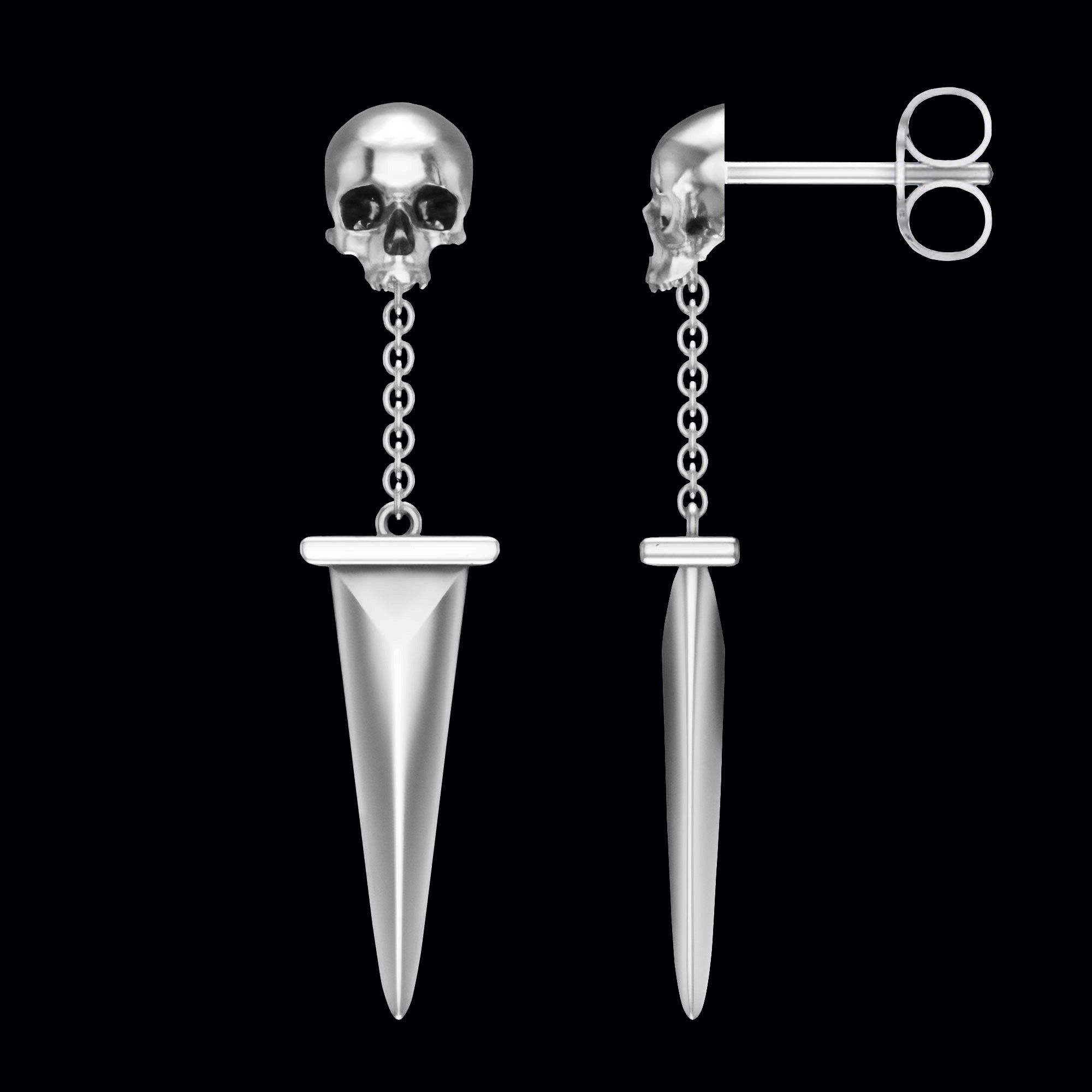 Dagger earrings in Sterling Silver
