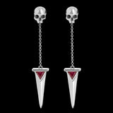 Pendante d'oreille Blood Dagger | argent et zircon rouge