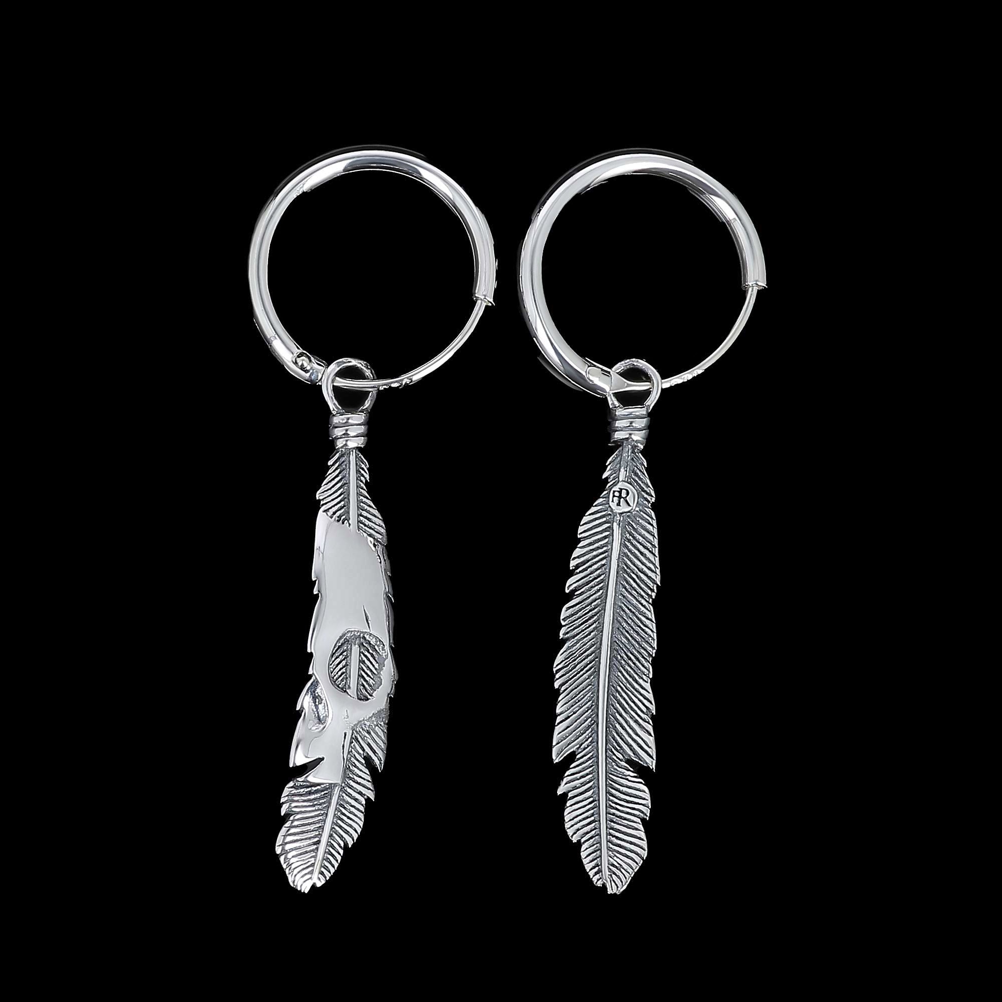 Pair of Maat feathers earrings in Sterling Sililver