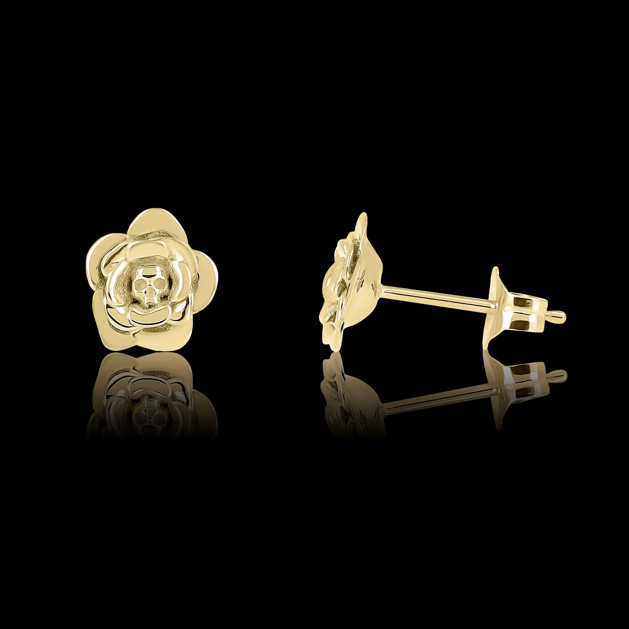 Rose de Bonny - Paire de puces d'oreilles en Or 18k