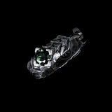 Dark Crown | 925 Sterling Silver Hoop Earrings Emerald Zircon