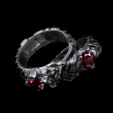 Sombre Couronne | Créoles en argent 925 Rubis