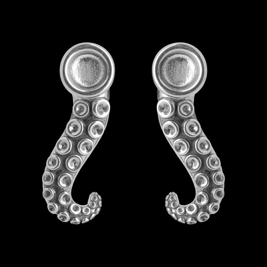 Paire de boucles d'oreilles modulables tentacules en argent