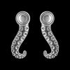 Ein Paar modulierbarer Tentakel-Ohrringe aus Silber