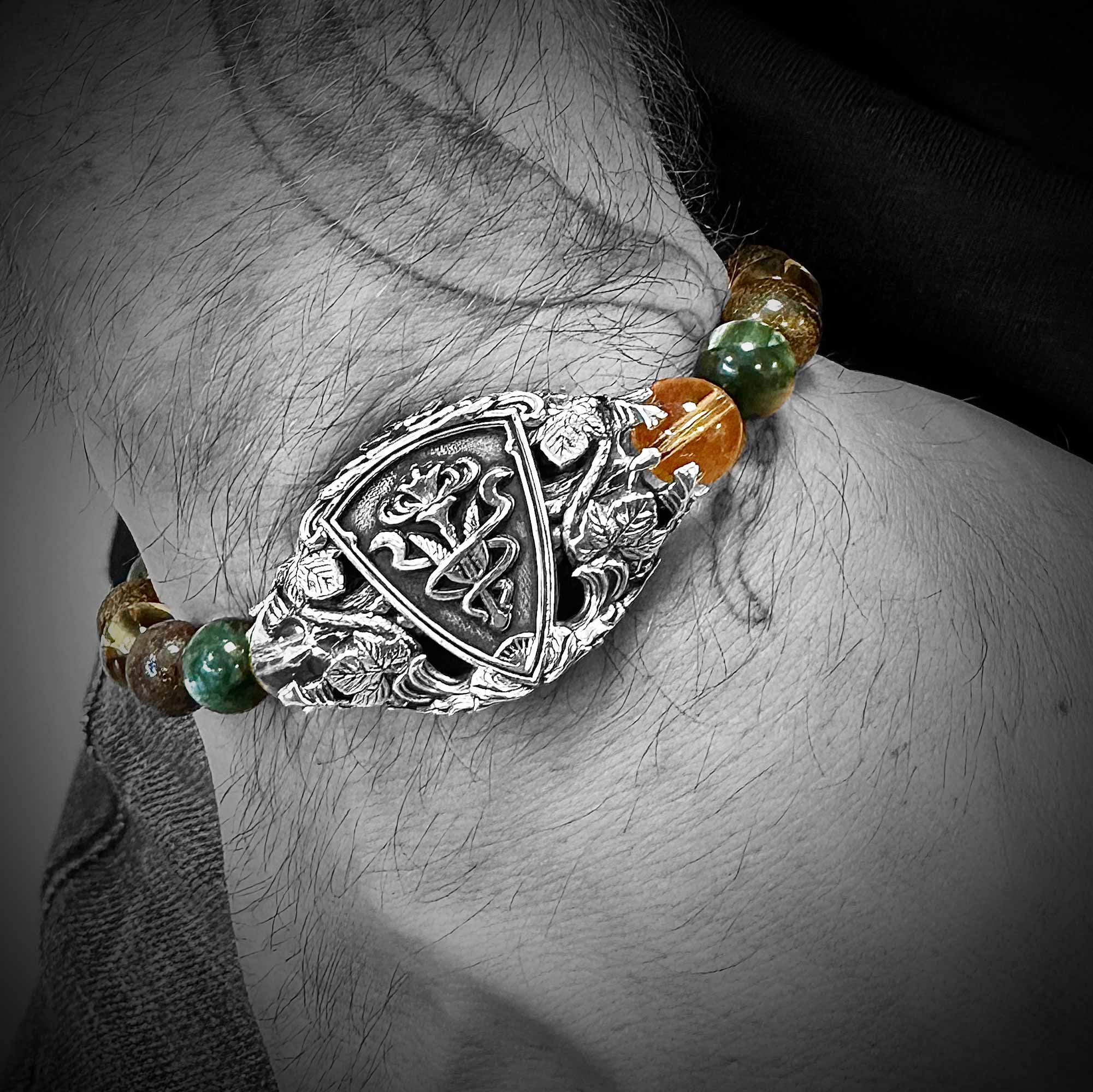 L'ordre des Deux Vipères - FFXIV x Flibustier - Bracelet officiel en pierres fines et argent 925