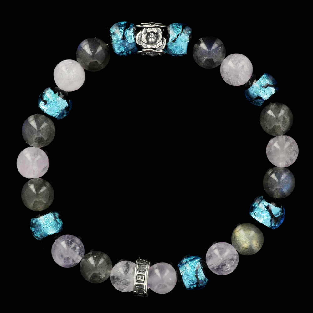 Les Roses de Bonny – Armband aus Amethyst, Labradorit und Hotaru-Perlen