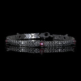 Sombre Couronne | Bracelet en argent 925 et Rubis