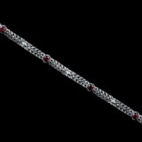 Sombre Couronne | Bracelet en argent 925 et Rubis