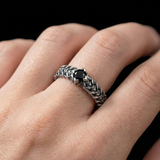 Dunkel Krone | Silberner und schwarzer Zirkonia-Ring