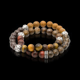 Bronze Wrap | Bracelet en pierres fines et argent