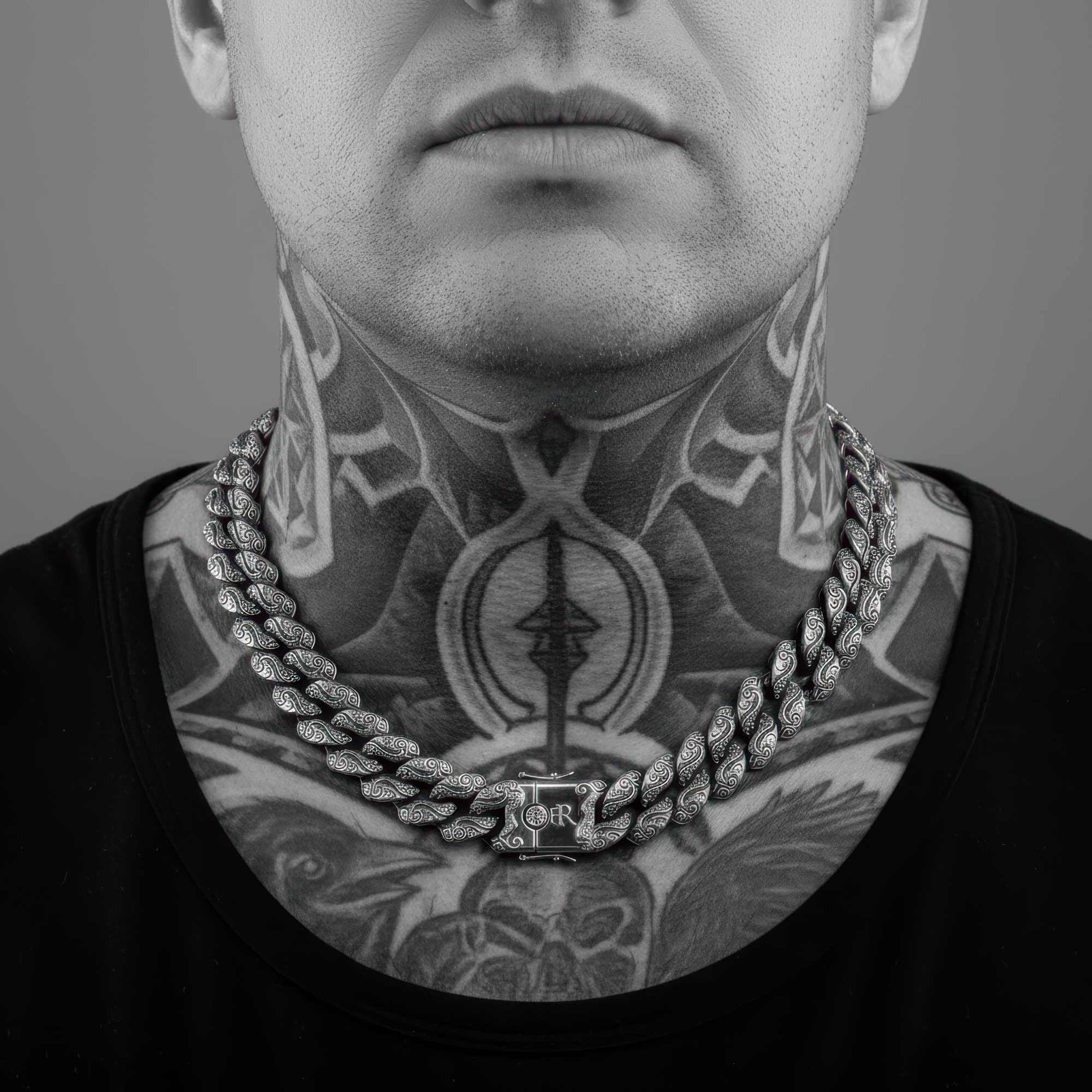 Le Kraken - Collier maille cubaine en argent 925