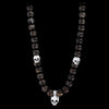 In Nomine patris - Imperial jasper necklace with Sterling silver skulls