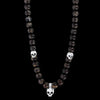 In Nomine patris - Imperial jasper necklace with Sterling silver skulls