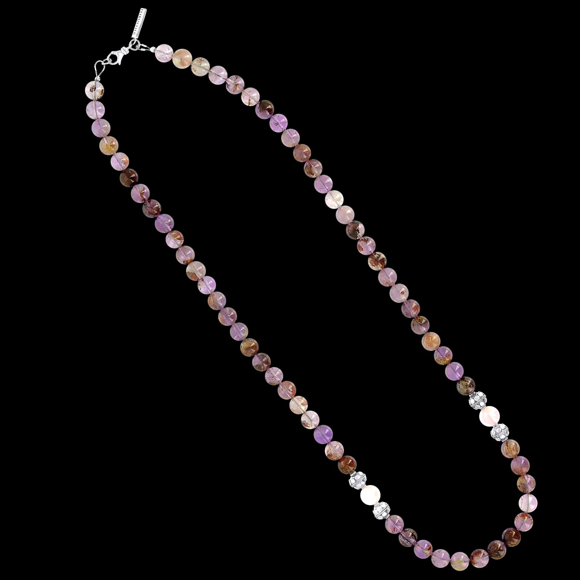 BALI Amethyst short necklace - Gemstone and silver necklace