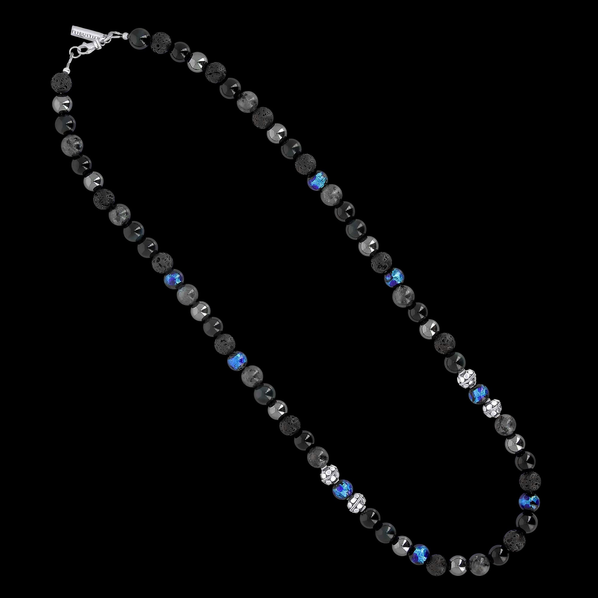 Kurze Halskette BALI Pacific - Halskette aus Silber und Edelsteinen