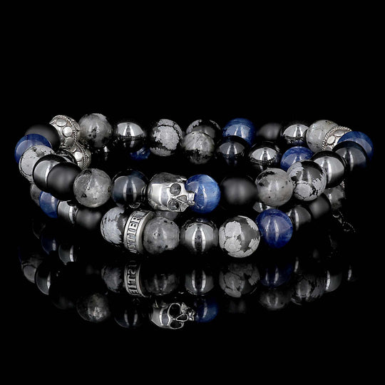 Abysse Wrap - bracelet en pierres fines et argent 925