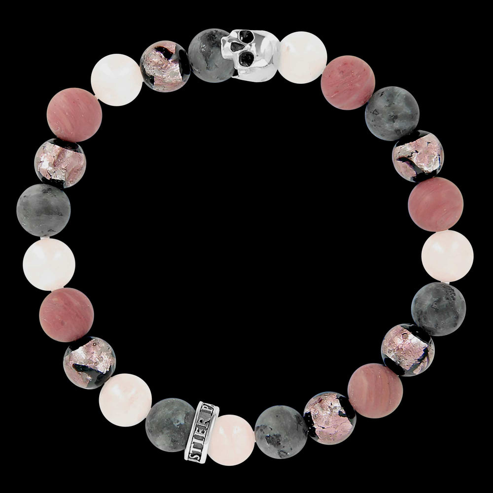 Premium K.I.S.S. Candy Sakura - bracelet en perles traditionnelles d'Okinawa et argent 925 Sterling