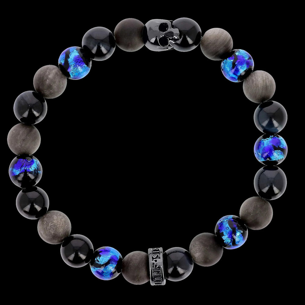 Premium K.I.S.S. Candy Kuroshio Black edition - bracelet en perles traditionnelles d'Okinawa et argent 925 Sterling