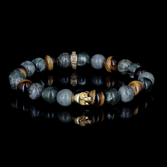 KISS Candy Ocracoke Gold edition - bracelet en seraphinite, jaspe et oeil de tigre