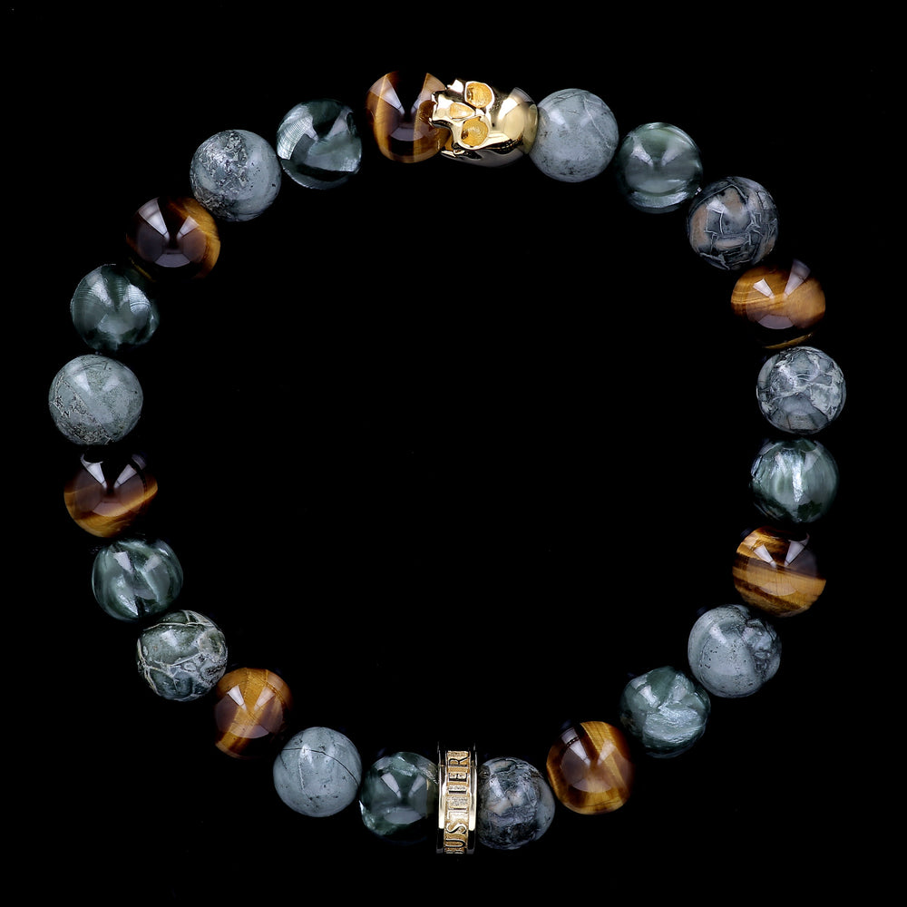 KISS Candy Ocracoke Gold edition - bracelet en seraphinite, jaspe et oeil de tigre