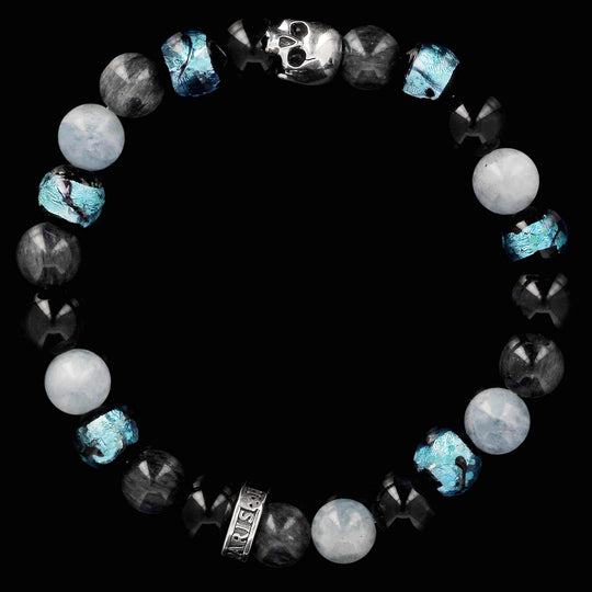 Premium K.I.S.S. Candy Yurigahama - bracelet en perles de verre traditionnelles topazes d'Okinawa et argent 925 Sterling