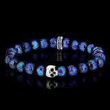 Premium K.I.S.S. Hotaru | bracelet en perles traditionnelles d'Okinawa et argent 925 Sterling Bleu