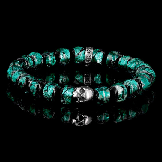 Premium K.I.S.S. Emerald no Hotaru - bracelet en perles traditionnelles d'Okinawa et argent 925 Sterling