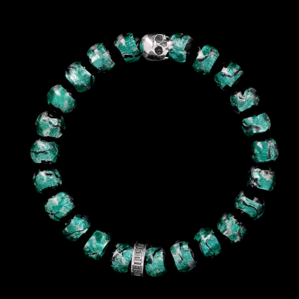 Premium K.I.S.S. Hotaru - bracelet en perles traditionnelles d'Okinawa et argent 925 Sterling