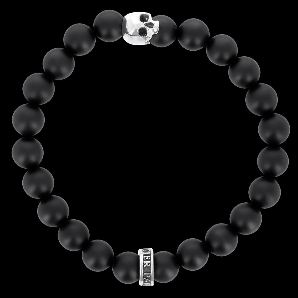 K.I.S.S. - Sterling Silver and matte onyx bracelet