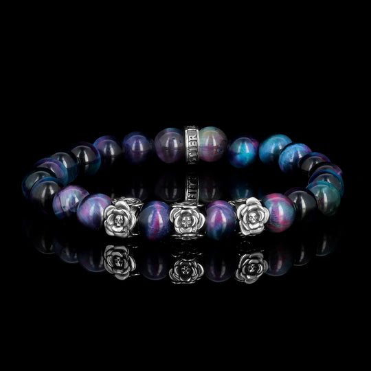 Rose de Bonny – Armband aus Galaxy Tigerauge und 925er Silber