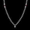 Le Joly - Halskette aus Halbedelsteinen und silbernen Totenköpfen