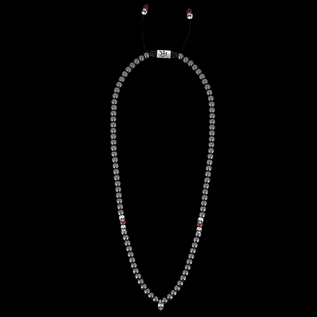 Le Joly - Gemstones necklace with Sterling silver skulls