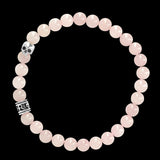 Mini-Rosenquarz aus Madagaskar | Rosenquarz- und Silberarmband