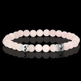 Mini-Rosenquarz aus Madagaskar | Rosenquarz- und Silberarmband