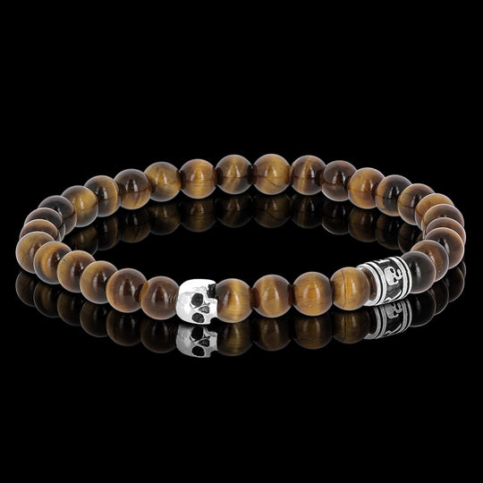 MINI - Tigre - bracelet en oeil de tigre et argent