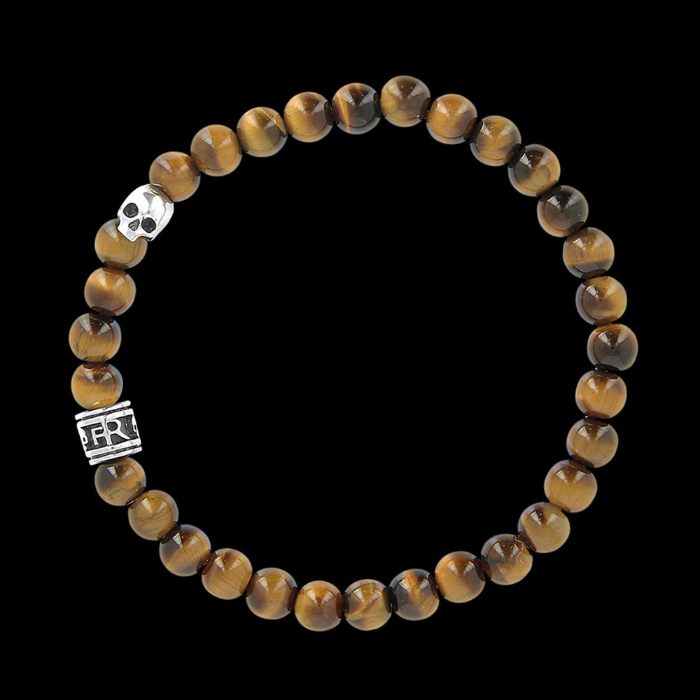 MINI - Tiger eye - Tiger eye gemstones and Sterling Silver bracelet