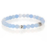 Mini - Water blue Quartz - Blue quartz and Sterling Silver bracelet