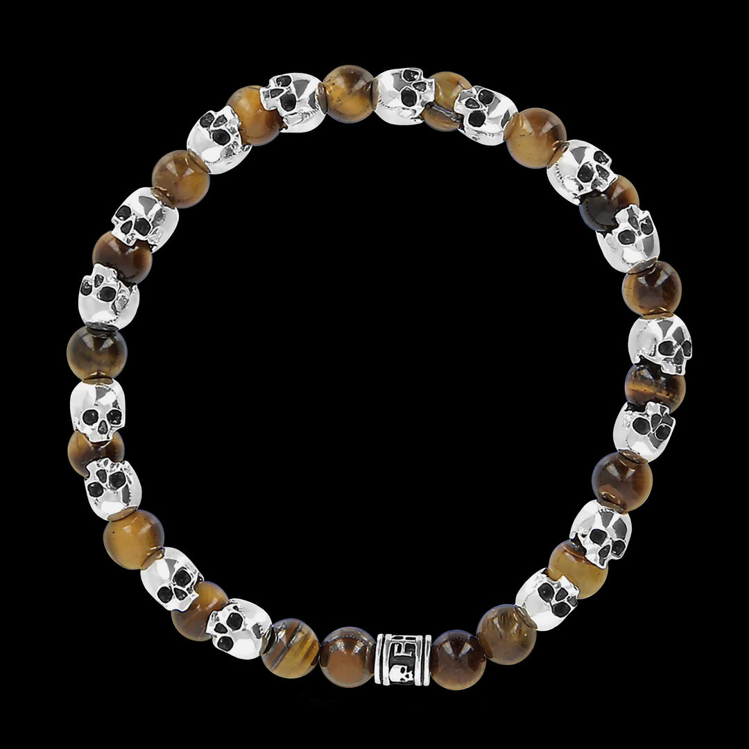 Rackham mini - Sterling silver skulls and Tiger's eye