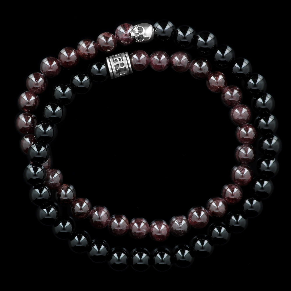 Mini Trindad - bracelet en onyx et grenat