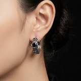 Sombre Couronne | Créoles en argent 925 et Zircon Noir