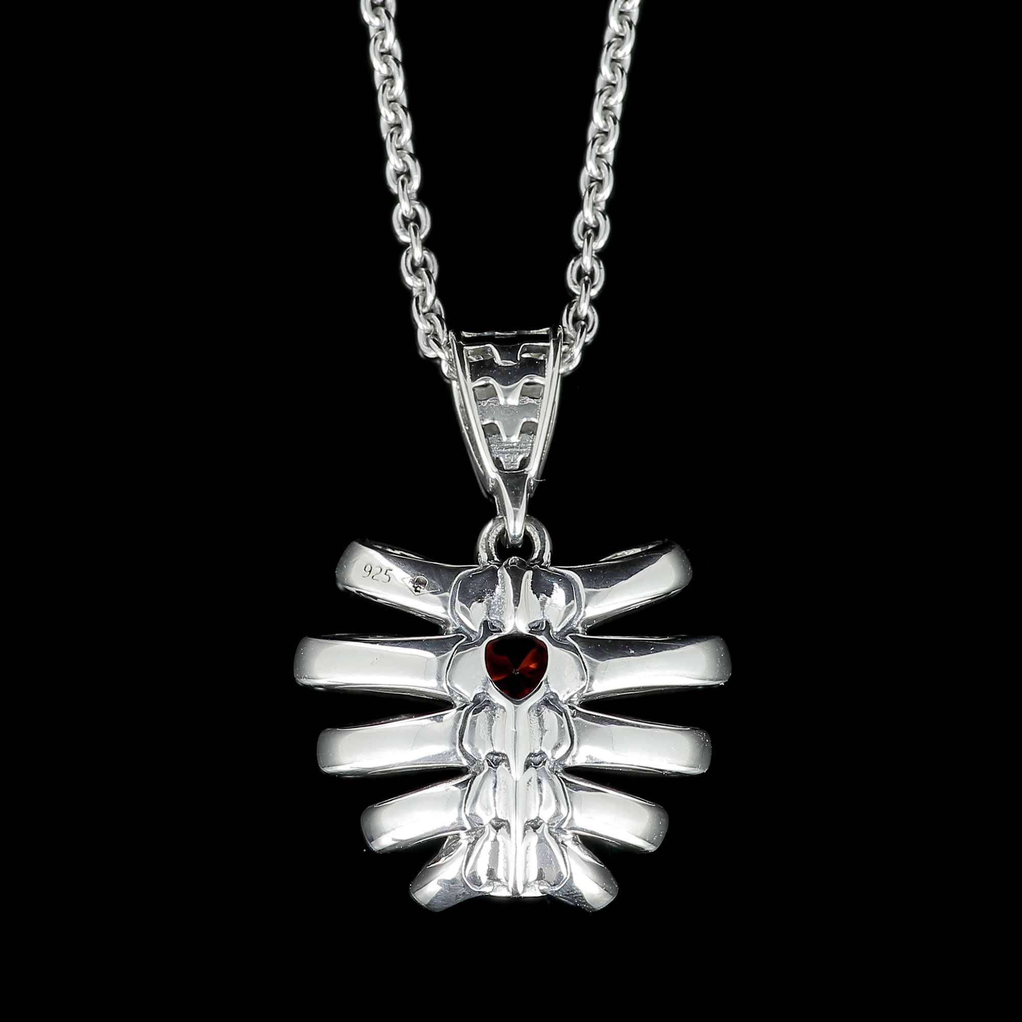 Pendentif seul - À Coeur Ouvert | Argent 925 et zirconium rouge