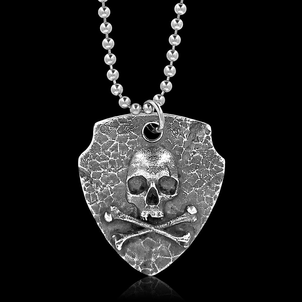 Guitar pick pendant - Rock the Plank - Jolly Roger