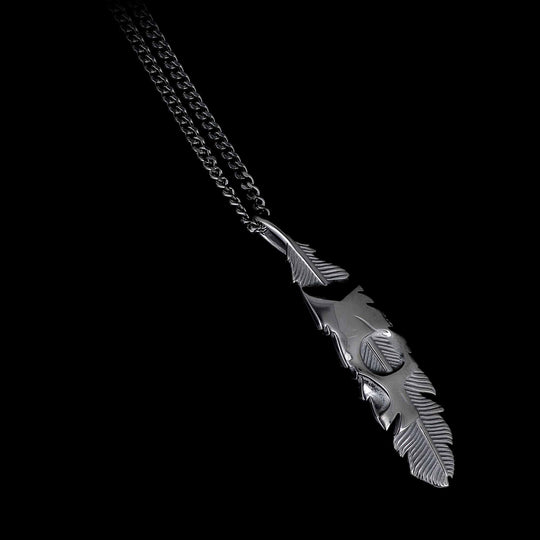 Pendentif avec chaîne - La Plume de Maat Black edition