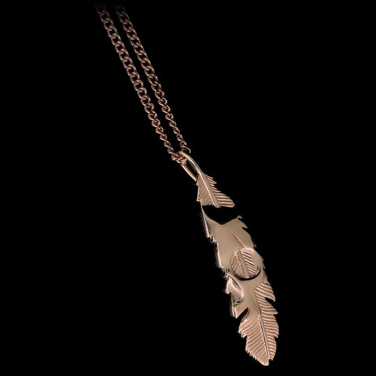 Pendentif avec chaîne - La Plume de Maat Pink Gold Edition