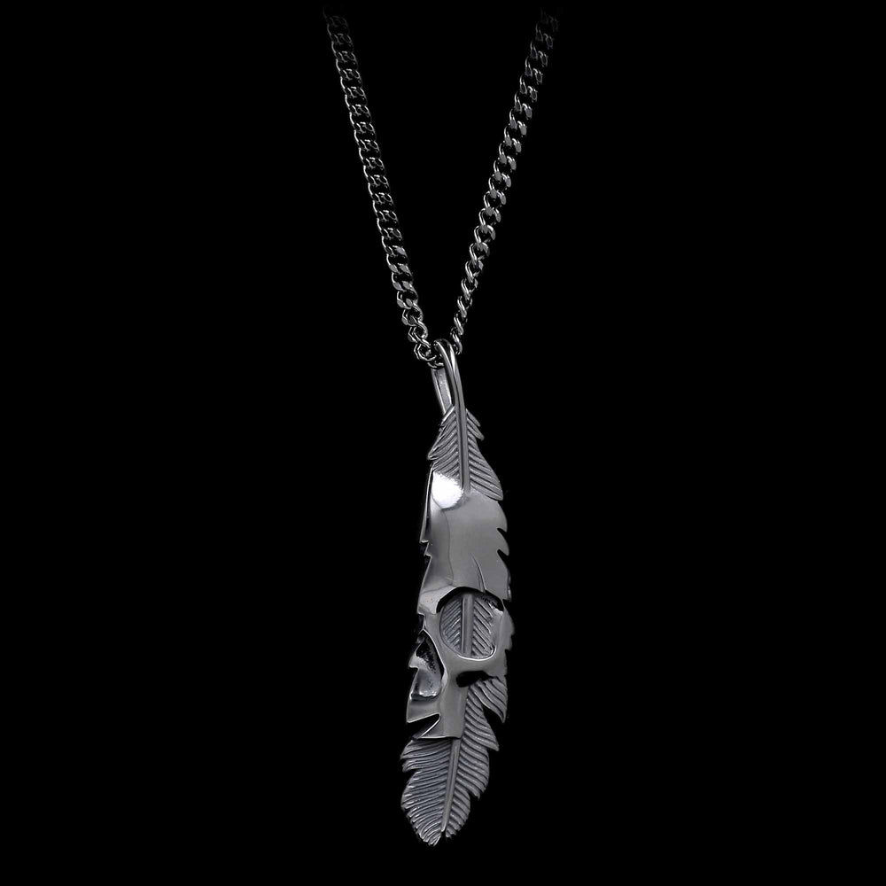 Pendentif avec chaîne - La Plume de Maat Black edition